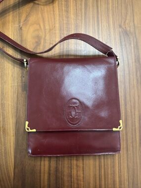 Cartier Leather Crossbody Bag - Burgundy
